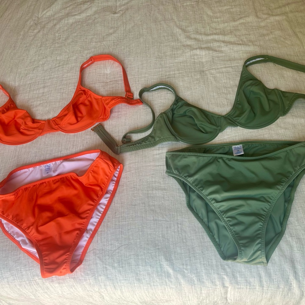 VENUS Orange and Green Bikini Swimwear